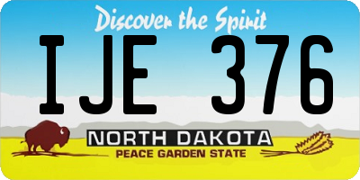 ND license plate IJE376