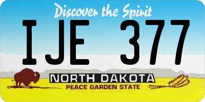 ND license plate IJE377