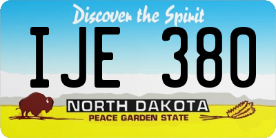 ND license plate IJE380