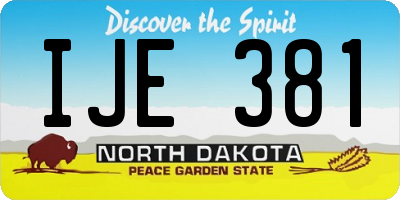 ND license plate IJE381