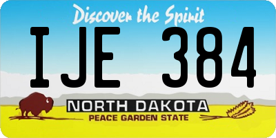ND license plate IJE384