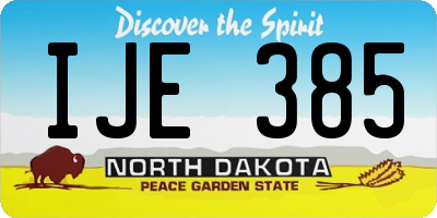 ND license plate IJE385