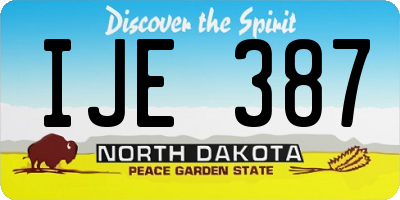 ND license plate IJE387