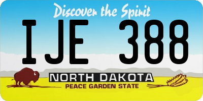 ND license plate IJE388