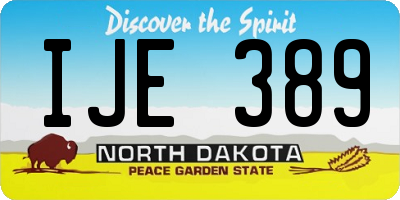 ND license plate IJE389