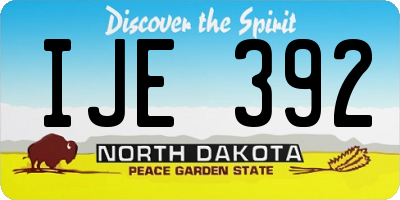 ND license plate IJE392