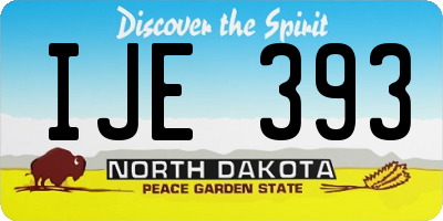 ND license plate IJE393