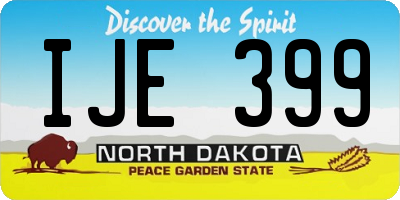 ND license plate IJE399