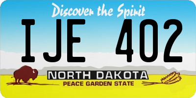 ND license plate IJE402