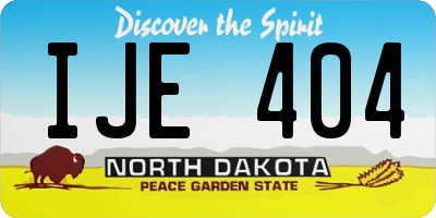 ND license plate IJE404