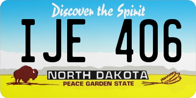 ND license plate IJE406
