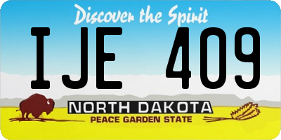 ND license plate IJE409