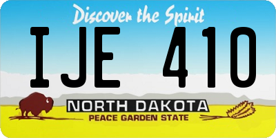 ND license plate IJE410