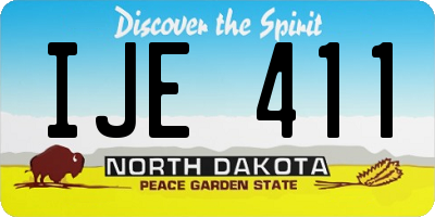 ND license plate IJE411
