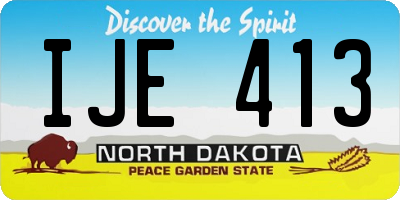 ND license plate IJE413