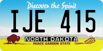 ND license plate IJE415