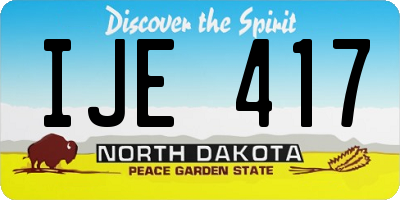 ND license plate IJE417