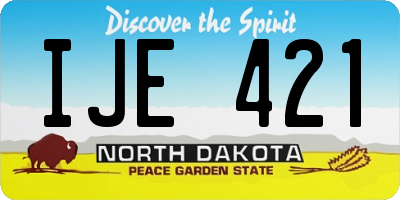 ND license plate IJE421