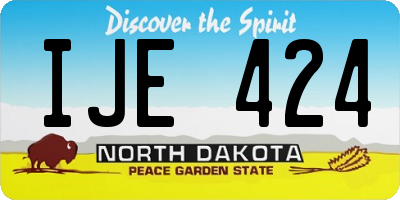 ND license plate IJE424