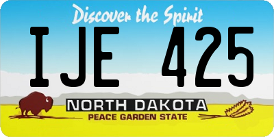ND license plate IJE425