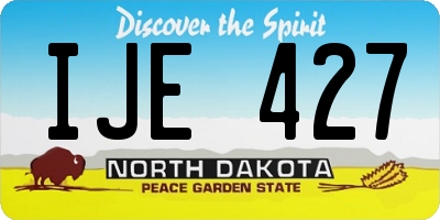 ND license plate IJE427