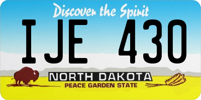 ND license plate IJE430