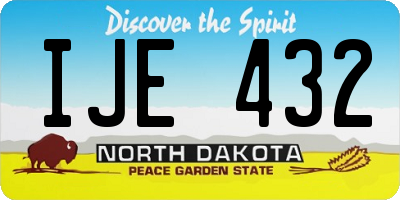 ND license plate IJE432