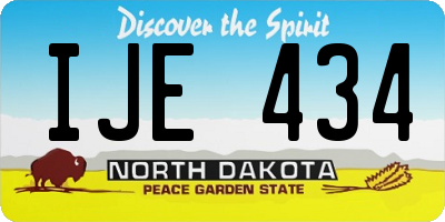 ND license plate IJE434