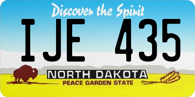 ND license plate IJE435