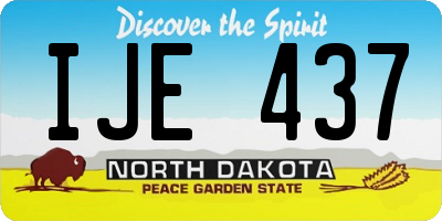ND license plate IJE437