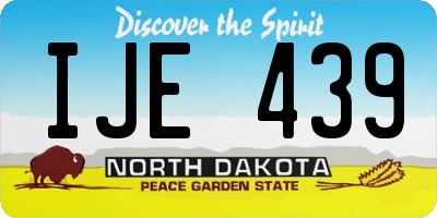 ND license plate IJE439