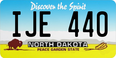 ND license plate IJE440