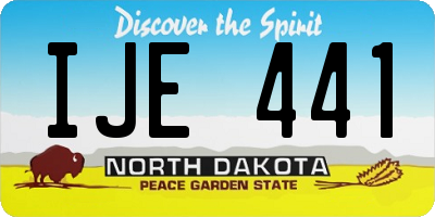 ND license plate IJE441