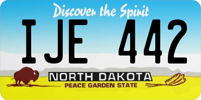 ND license plate IJE442