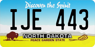 ND license plate IJE443