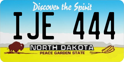 ND license plate IJE444