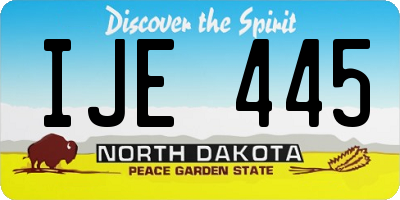 ND license plate IJE445