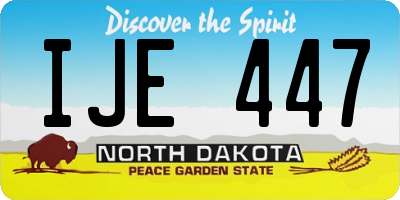 ND license plate IJE447