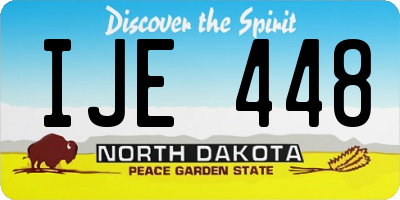 ND license plate IJE448