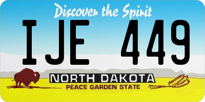 ND license plate IJE449