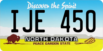 ND license plate IJE450