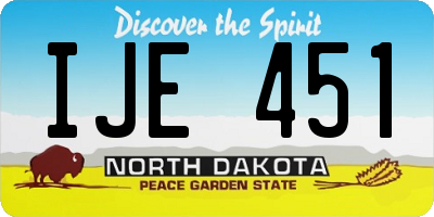 ND license plate IJE451