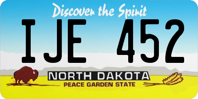 ND license plate IJE452