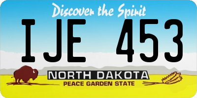 ND license plate IJE453