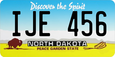 ND license plate IJE456