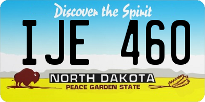 ND license plate IJE460
