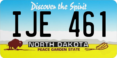 ND license plate IJE461