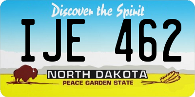 ND license plate IJE462