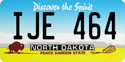 ND license plate IJE464