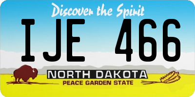 ND license plate IJE466